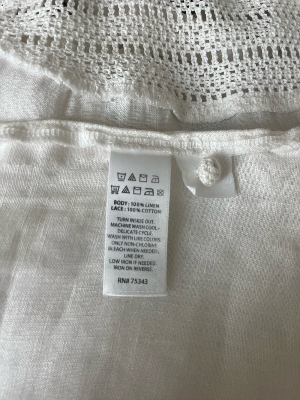 Rachel Zoe White Linen Halter Top with Crochet Yoke - Picture 8 of 8